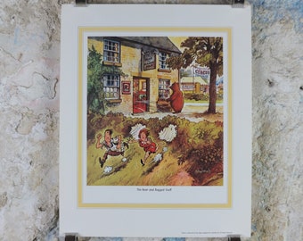 1974 Original Vintage Guinness Poster, The Bird Bear and Ragged Staff, by Norman Thewell, pub lovers, ale Irish stout print, wall art retro