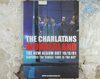 2001 The Charlatans Poster, Wonderland, Tim Burgess, Britpop, Alternative Madchester and Indie rock band, band music wall art