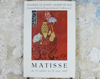 1952 Henri Matisse Poster, Interior in Venetian Red, Fauvism, Modernism, Post-Impressionism expressionism, gallery exhibition wall art decor