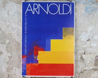 1986 Per Arnoldi Poster, Musikhuset Aarhus, Scandinavian Danish Design hallery and exhibition, wall art decor