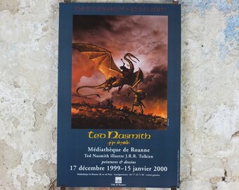 1999 Éowyn and the Lord of the Nazgul poster Poster, Ted Nasmith, Witchking of Angmar, Middle Earth, Lord of the Rings, print wall art decor