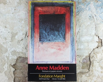 1983 Anne Madden Poster, Abstract, Fondation Maeght Paris, gallery exhibition, wall art decor
