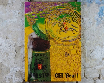 1996 Holstein Pils Poster, Get Real, Denis Leary, advertising lager beer, wall art decor
