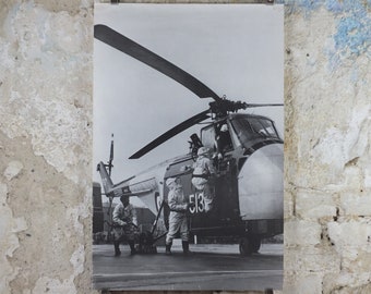 1960s Royal Navy Helicopter Poster, Westland Whirlwind, U.S. Sikorsky S-55 H-19 Chickasaw, print wall art decor