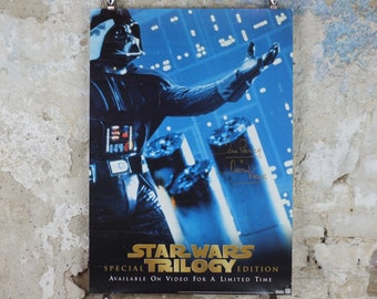 Signed 1997 Darth Vader Poster, David Prowse signed, Star Wars Trilogy, Return of the Jedi Special Edition, wall art film memorabilia