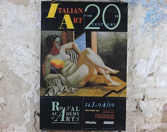 1989 Royal Academy of Arts Poster, Giorgio de Chirico, L’Esprit de Domination 1927, Surrealism, artist gallery exhibition wall art 1990s