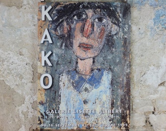 1999 Kako Poster, Kako Topouria, Portrait, Galerie Lisette Alibert, Paris, gallery exhibition wall art decor