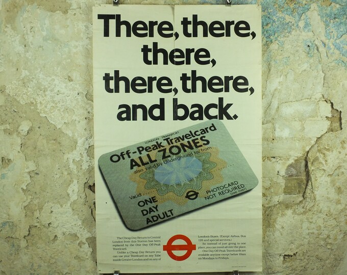 Vintage Tube London Underground Poster 1980s Travelcard Etsy UK