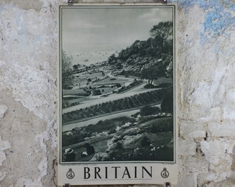 1947 Southend On Sea Britain Poster, Public Gardens, Travel Association United Kingdom, travel tourism, holiday vacation wall art decor