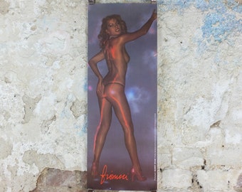 1980s Fiorucci rare Poster, Italian fashion label, disco minimal bikini & red high heels, fluorescent, advertising retro wall art decor