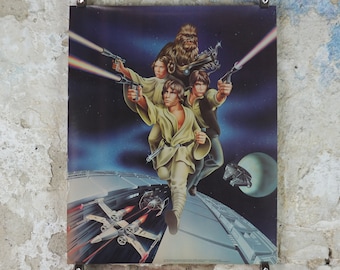 1978 Star Wars Poster, Proctor & Gamble, Luke Skywalker, Han Solo, Chewbacca, Princess Leia, advertising Cascade Cheer Dawn, wall art decor