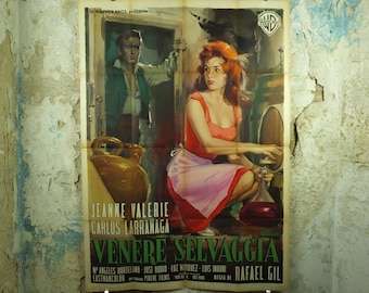 Italian 1961 Green Harvest Poster, Venere selvaggia, Siega verde, Large wall art 1960s cinema film memorabilia