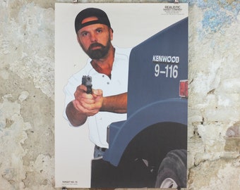 2000 Vintage Criminal Target Poster, #10 Realistic Target Company, Minneapolis, Law Enforcement, comic cartoon gun police, wall art decor