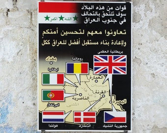 Original Iraq War Poster, NATO deployment, Political Propaganda, Gulf War, Iraq WMD, Operation Enduring Freedom, print wall art decor 2000s