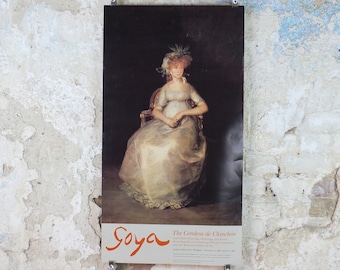 1986 Francisco Goya, "The Condesa de Chinchon" 1800, National Gallery Art Washington, Romanticist artist gallery exhibition, wall art decor