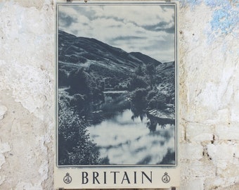 1947 River Aylort Britain Poster, Ailort Scotland, Travel Association United Kingdom, travel tourism holiday vacation wall art decor