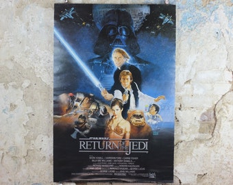 1995 Return of the Jedi Poster, International Star Wars Style B, by Kazuhiko Sano, Zigzag Germany variation, film wall art decor