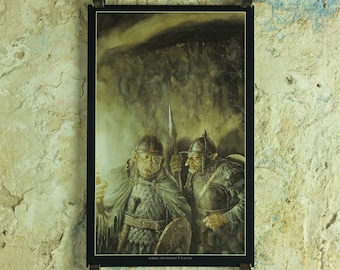 1999 Mordor Goblins and Orcs Poster, Gorbag and Shagrat by Alan Lee, Vintage Lord of the Rings, Tolkien, print wall art decor Active