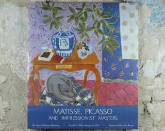 1991 Henri Matisse Poster, Interior with Dog 1934, Fauvism, Modernism, Post-Impressionism, gallery exhibition wall art decor