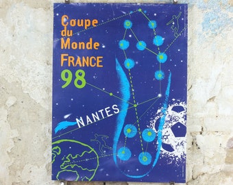 1998 World Cup Poster, Nantes France 98, Coupe du Monde, by Sandra Nikolic, football, soccer, 80cm x 60cm, original sport wall art decor