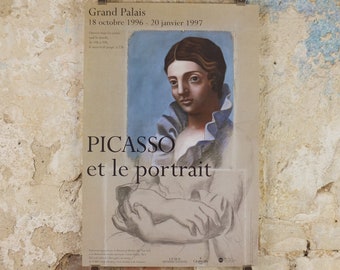 1996 Pablo Picasso Poster, "Portrait d'Olga" 1921, Grand Palais, Paris, Impression gallery exhibition, wall art decor