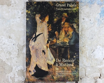 1978 Pierre Renoir Poster, Au Jardin Du Moulin, Grand Palais, impressionists, artist gallery exhibition wall art decor