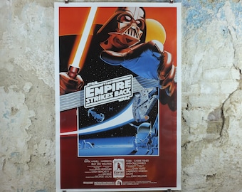 The Empire Strike Back Poster, Larry Noble's Star Wars, Zigzag Germany, Darth Vader, cinema film memorabilia, wall art decor