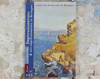 1999 Impressionists and Neoimpressionists of Brittany Poster, musee des beaux arts de Quimper, Pointillism gallery exhibition wall art decor