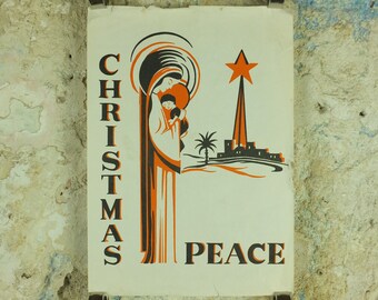 Christmas Nativity Poster, Peace, Jesus Mary and Joseph, Knights of Columba, Province 21, Burnley East Lancashire and Glasgow