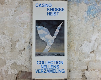 1972 Rene Magritte Poster, The Large Family 1963, clouds bird, Collection Nellens Verzameling, surrealism, gallery exhibition wall art decor