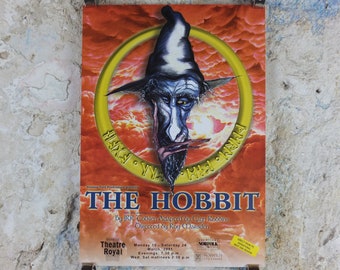 2001 The Hobbit Poster, Gandalf, Lord of the Rings, J.R.R. Tolkien, Norwich Theatre Royal, Middle Earth, wall art decor