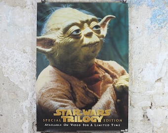 1997 Yoda Poster, Vintage Star Wars Trilogy, Return of the Jedi Special Edition, Lucasfilm, wall art film memorabilia