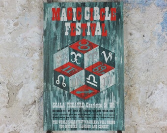 1961 The Magic Circle Festival Poster, The World's Greatest Magicians, Scala Theatre, London, wall art decor