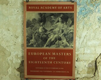 Original Vintage Royal Academy of Arts Poster Toilet of Venus European Masters of the 18C Francois Boucher gallery exhibition wall art 1950s