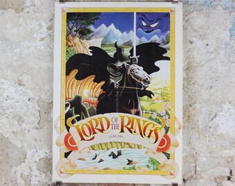 1985 The Lord of the Rings Poster, computer game from Melbourne House by Ian McCausland, Ringwraiths, Middle Earth, fantasy wall art decor