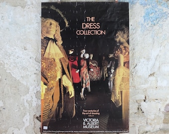 1980s V&A Museum Poster, Four centuries of the art of dressing,Victoria and Albert, gallery exhibition wall art decor
