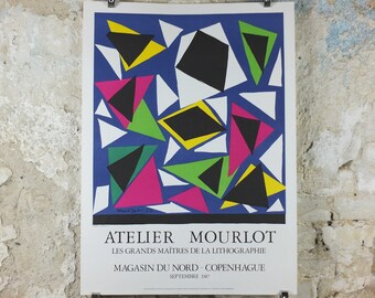1987 Henri Matisse Poster, Atelier Mourlot, Fauvism, Magazin du Nord Copenhagen, Modernism, abstract, gallery exhibition wall art decor