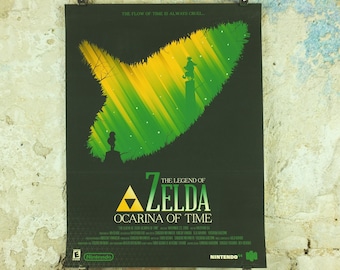Vintage Ocarina of Time Poster, Legend of Zelda, Signed Limited Edition by Marinko Milosevski, Nintendo, Movie Poster, wall art 1990s-2000s