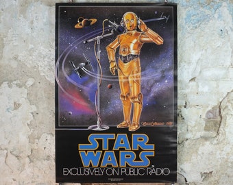 1981 Star Wars Radio Poster, C-3PO See-Threepio by Celia Strain, Lucasfilm, wall art cinema film memorabilia