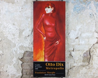 1998 Otto Dix Poster, Portrait of the Dancer Anita Berber 1925, Fondation Maeght, Expressionism, gallery exhibition wall art decor