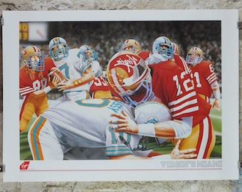 1990s Virgin Atlantic Miami Poster, by Brian Robson, United States, Dolphins 49ers Football, Gridiron, USA, Aviation, travel wall art decor