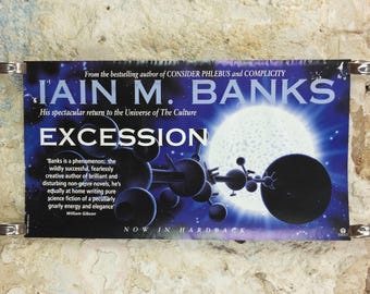 1996 Iain M Banks Poster, Excession, A Culture Novel, The Affront vs Culture's Minds, wall art retro decor