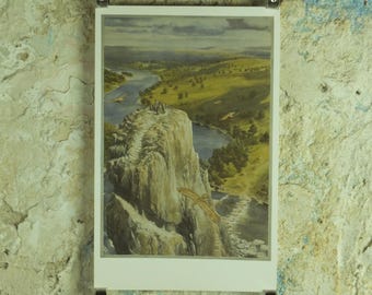 1997 The Carrock Poster, by Alan Lee, from The Hobbit, J.R.R. Tolkien, Beorn and the Eagles, illustration print wall art decor