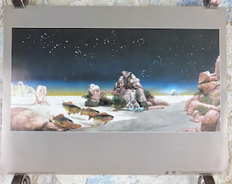 1973 Tales from Topographic Oceans Poster, by Roger Dean, From Paper Tiger and Dragon's World, RDF 04, fantasy wall art decor