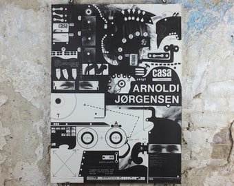 1964 Per Arnoldi & Steffan Jørgensen Poster, Casa - Modern Interior Design, Munich, Germany, artist gallery exhibition, wall art decor