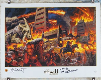 The Siege of Minas Tirith Poster, Lord of the Rings, Brothers Hildebrandt, limited edition & signed, J.R.R. Tolkien, Middle Earth, wall art