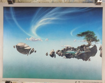 1977 Flights of Icarus Poster, by Roger Dean, From Paper Tiger and Dragon's World, RDF 05, fantasy wall art decor