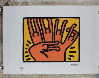 1990 Keith Haring Poster, Pop Shop VI Plate 3 1989, Limited Edition of 150, Keith Haring Foundation Prints, Pop Art, Street, wall art decor