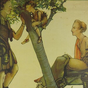 Original Vintage British Macmillan Historische Moden Pädagogisches Poster - Römische Britische Kostüme - Geschichte Druck Wandkunst retro 1930er Jahre