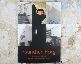 2000 Günther Förg Poster, Arken Copenhagen, Modern Art and Photography, artist gallery exhibition, wall art decor